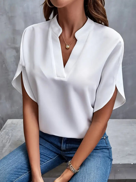 Olivia elegante katoenen linnen blouse voor dames, perfect voor een casual of chique look.
