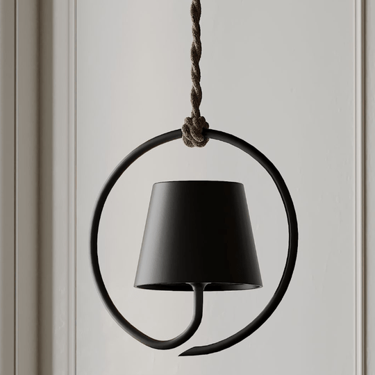  Finn minimalistische ronde hanglamp met geometrisch design, perfect voor moderne interieurs.